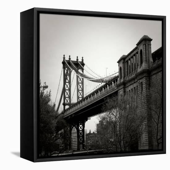 Manhattan Bridge BW Sq II-Erin Berzel-Framed Premier Image Canvas