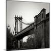 Manhattan Bridge BW Sq II-Erin Berzel-Mounted Photographic Print