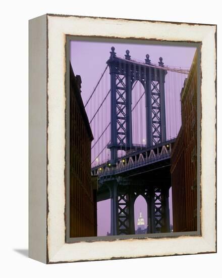 Manhattan Bridge, Empire State Building, New York City, USA-Alan Schein-Framed Premier Image Canvas