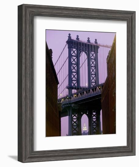 Manhattan Bridge, Empire State Building, New York City, USA-Alan Schein-Framed Photographic Print