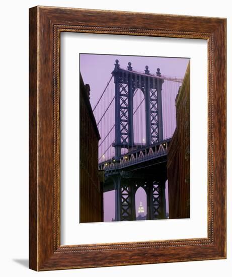 Manhattan Bridge, Empire State Building, New York City, USA-Alan Schein-Framed Photographic Print