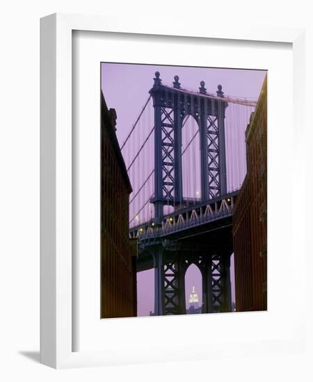 Manhattan Bridge, Empire State Building, New York City, USA-Alan Schein-Framed Photographic Print