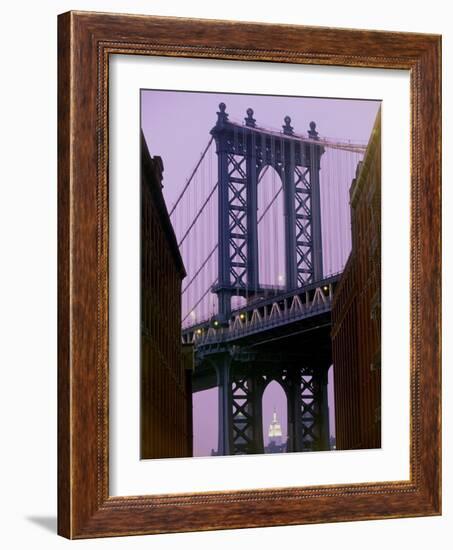 Manhattan Bridge, Empire State Building, New York City, USA-Alan Schein-Framed Photographic Print