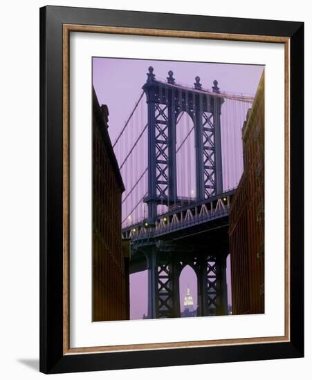 Manhattan Bridge, Empire State Building, New York City, USA-Alan Schein-Framed Photographic Print