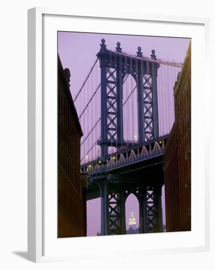 Manhattan Bridge, Empire State Building, New York City, USA-Alan Schein-Framed Photographic Print