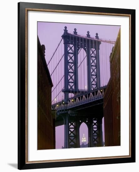 Manhattan Bridge, Empire State Building, New York City, USA-Alan Schein-Framed Photographic Print