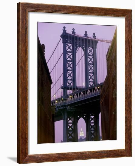 Manhattan Bridge, Empire State Building, New York City, USA-Alan Schein-Framed Photographic Print