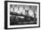 Manhattan Bridge in Black and White Through Chain Fence-null-Framed Photo