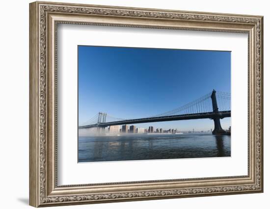 Manhattan Bridge in the Morning Mist, New York City, USA-Sergio Pitamitz-Framed Photographic Print