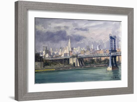 Manhattan Bridge, New York, 1996-Julian Barrow-Framed Giclee Print