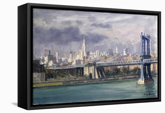 Manhattan Bridge, New York, 1996-Julian Barrow-Framed Premier Image Canvas