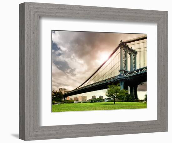 Manhattan Bridge of Brooklyn Park, Manhattan, New York, United States-Philippe Hugonnard-Framed Photographic Print