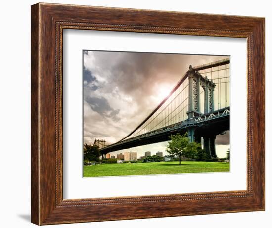 Manhattan Bridge of Brooklyn Park, Manhattan, New York, United States-Philippe Hugonnard-Framed Photographic Print