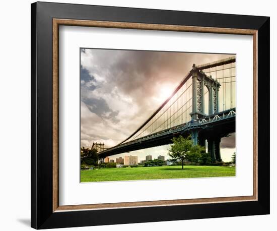 Manhattan Bridge of Brooklyn Park, Manhattan, New York, United States-Philippe Hugonnard-Framed Photographic Print