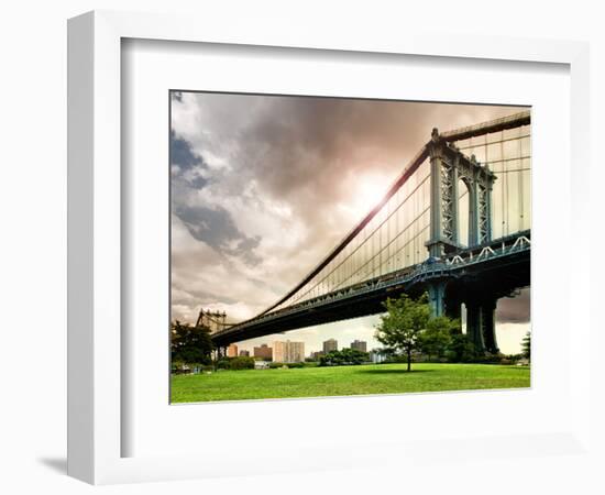 Manhattan Bridge of Brooklyn Park, Manhattan, New York, United States-Philippe Hugonnard-Framed Photographic Print