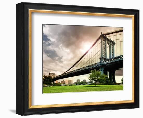 Manhattan Bridge of Brooklyn Park, Manhattan, New York, United States-Philippe Hugonnard-Framed Photographic Print