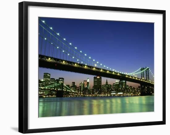 Manhattan Bridge Spanning the East River-Rudy Sulgan-Framed Photographic Print