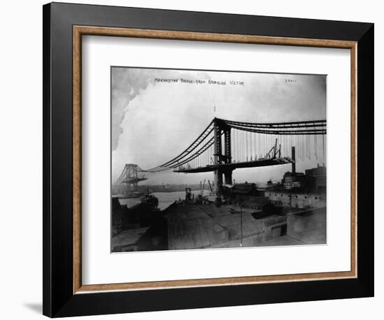 Manhattan Bridge under Construction, 1909-null-Framed Photographic Print