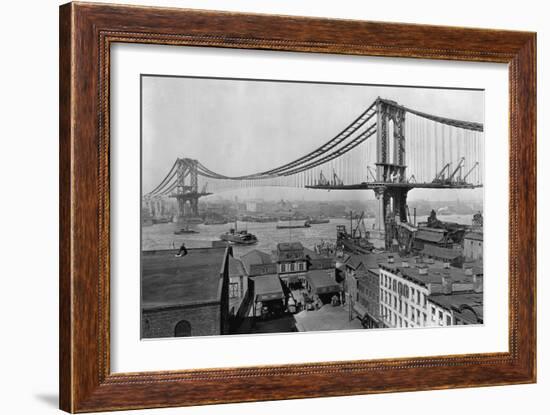 Manhattan Bridge under Construction-null-Framed Photographic Print