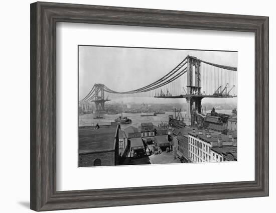 Manhattan Bridge under Construction-null-Framed Photographic Print