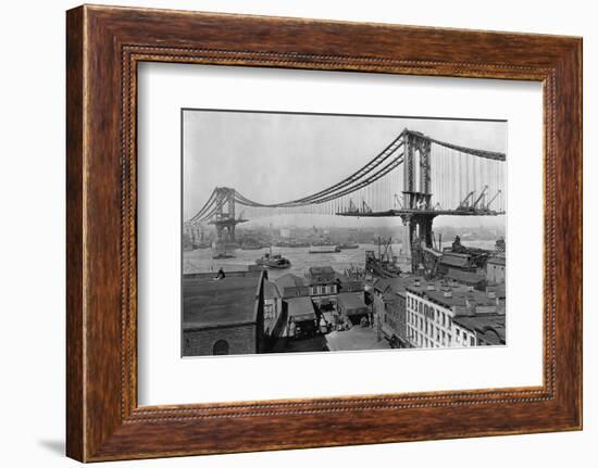 Manhattan Bridge under Construction-null-Framed Photographic Print