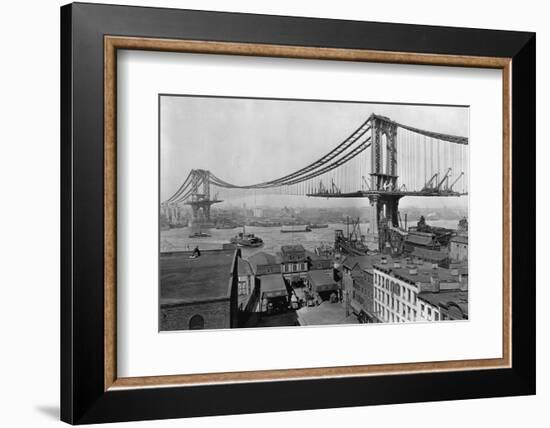 Manhattan Bridge under Construction-null-Framed Photographic Print