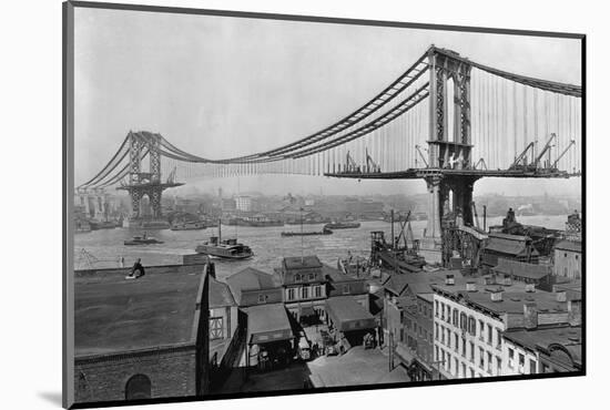 Manhattan Bridge under Construction-null-Mounted Photographic Print