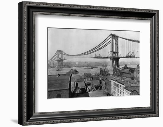 Manhattan Bridge under Construction-null-Framed Photographic Print