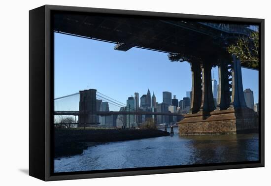 Manhattan Bridge , View of Brooklyn Bridge, 2020, (Photograph)-Anthony Butera-Framed Premier Image Canvas