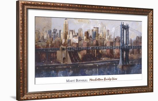 Manhattan Bridge View-Marti Bofarull-Framed Art Print