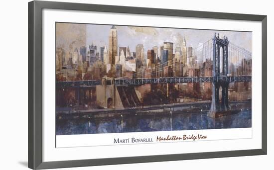 Manhattan Bridge View-Marti Bofarull-Framed Art Print