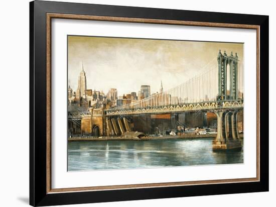 Manhattan Bridge View-Matthew Daniels-Framed Art Print