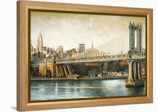 Manhattan Bridge View-Matthew Daniels-Framed Stretched Canvas