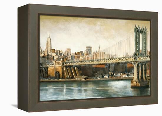 Manhattan Bridge View-Matthew Daniels-Framed Stretched Canvas