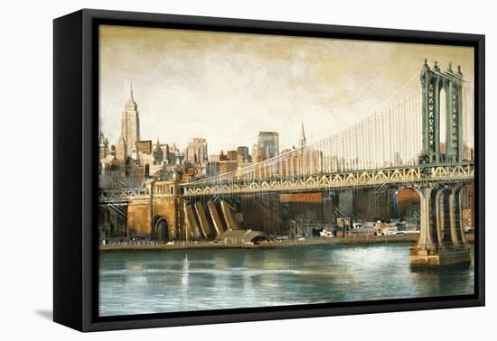 Manhattan Bridge View-Matthew Daniels-Framed Stretched Canvas