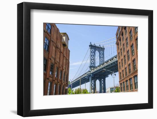 Manhattan Bridge, viewed from DUMBO, Brooklyn, New York City, United States of America, North Ameri-Fraser Hall-Framed Photographic Print