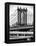 Manhattan Bridge with the Empire State Building Center from Brooklyn Bridge-Philippe Hugonnard-Framed Premier Image Canvas