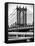 Manhattan Bridge with the Empire State Building Center from Brooklyn Bridge-Philippe Hugonnard-Framed Premier Image Canvas