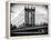 Manhattan Bridge with the Empire State Building Center from Brooklyn Bridge-Philippe Hugonnard-Framed Premier Image Canvas