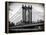 Manhattan Bridge with the Empire State Building Center from Brooklyn Bridge-Philippe Hugonnard-Framed Premier Image Canvas