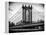 Manhattan Bridge with the Empire State Building Center from Brooklyn Bridge-Philippe Hugonnard-Framed Premier Image Canvas