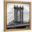 Manhattan Bridge with the Empire State Building Center from Brooklyn Bridge-Philippe Hugonnard-Framed Premier Image Canvas