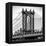 Manhattan Bridge with the Empire State Building Center from Brooklyn Bridge-Philippe Hugonnard-Framed Premier Image Canvas