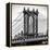 Manhattan Bridge with the Empire State Building Center from Brooklyn Bridge-Philippe Hugonnard-Framed Premier Image Canvas