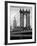 Manhattan Bridge with the Empire State Building from Brooklyn Bridge-Philippe Hugonnard-Framed Photographic Print