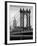 Manhattan Bridge with the Empire State Building from Brooklyn Bridge-Philippe Hugonnard-Framed Photographic Print