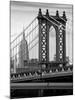 Manhattan Bridge with the Empire State Building from Brooklyn Bridge-Philippe Hugonnard-Mounted Photographic Print