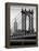 Manhattan Bridge with the Empire State Building from Brooklyn Bridge-Philippe Hugonnard-Framed Premier Image Canvas