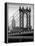 Manhattan Bridge with the Empire State Building from Brooklyn Bridge-Philippe Hugonnard-Framed Premier Image Canvas