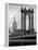 Manhattan Bridge with the Empire State Building from Brooklyn Bridge-Philippe Hugonnard-Framed Premier Image Canvas